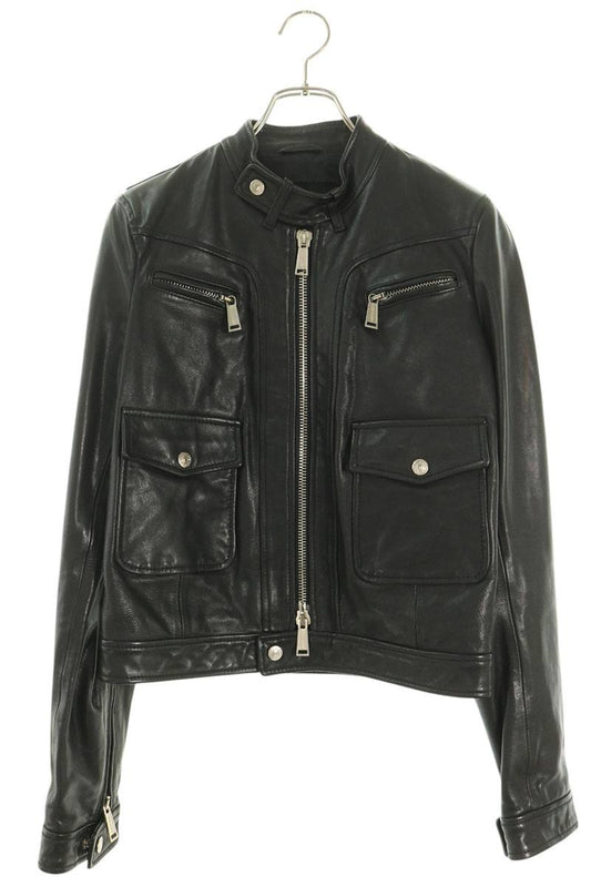 Dsquared2 Black Double Zip Single Leather Jacket Size 42