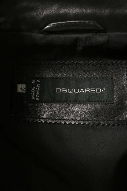 Dsquared2 Black Double Zip Single Leather Jacket Size 42