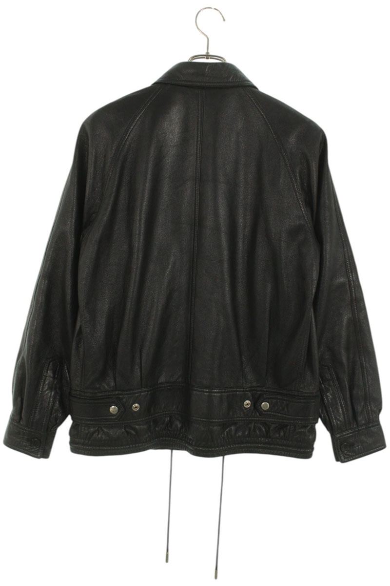 Saint Laurent Paris Pin Badge Leather Jacket Black Size F40