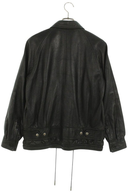 Saint Laurent Paris Pin Badge Leather Jacket Black Size F40