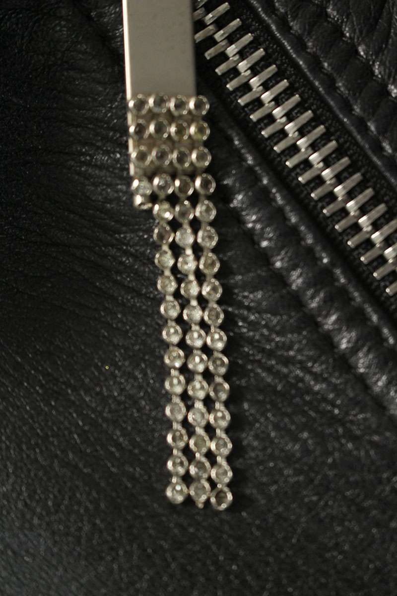 Saint Laurent Paris Pin Badge Leather Jacket Black Size F40
