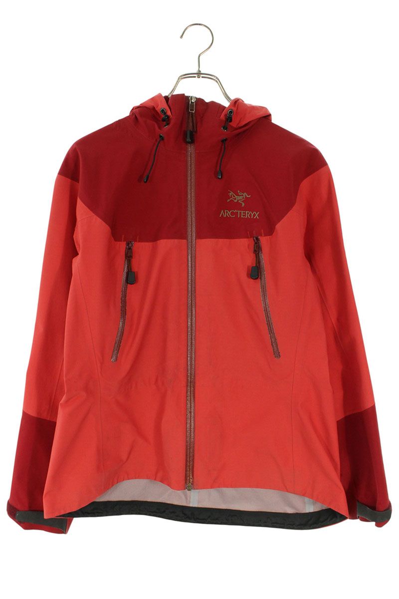 Arc'teryx Logo Embroidered Hooded Shell Red Nylon Size M