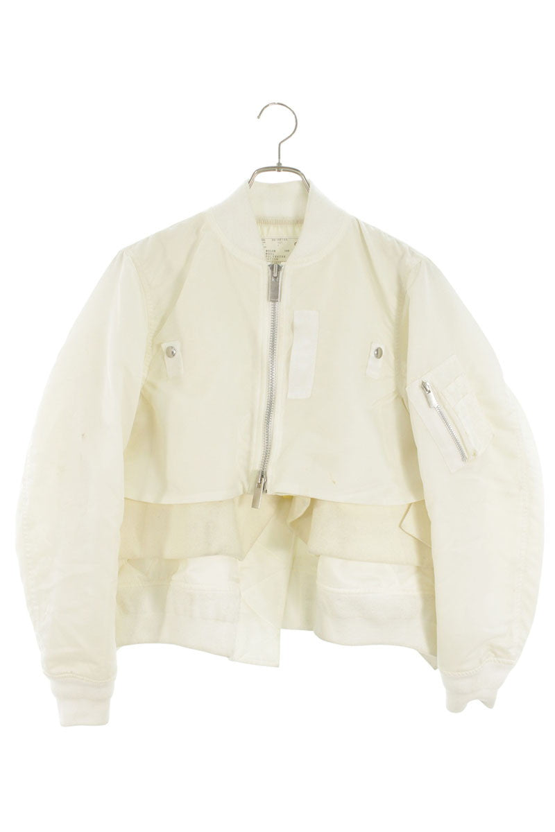 Sacai Nylon Twill x Wool Melton Blouson White Size 1