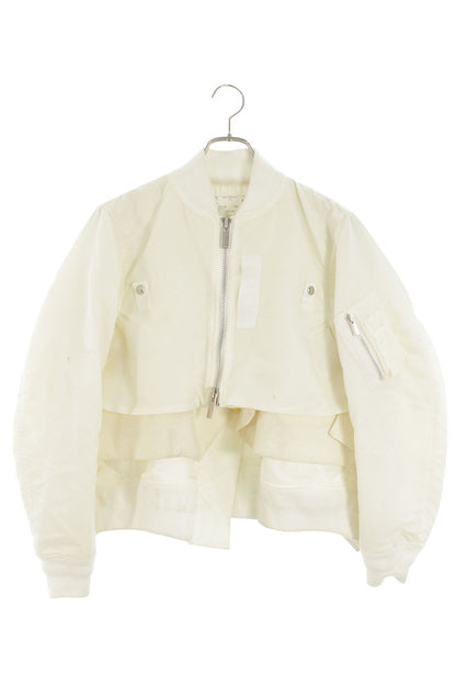 Sacai Nylon Twill x Wool Melton Blouson White Size 1