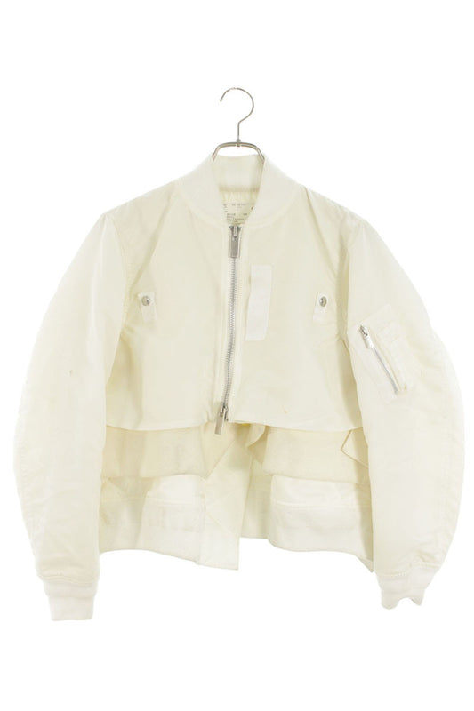 Sacai Nylon Twill x Wool Melton Blouson White Size 1