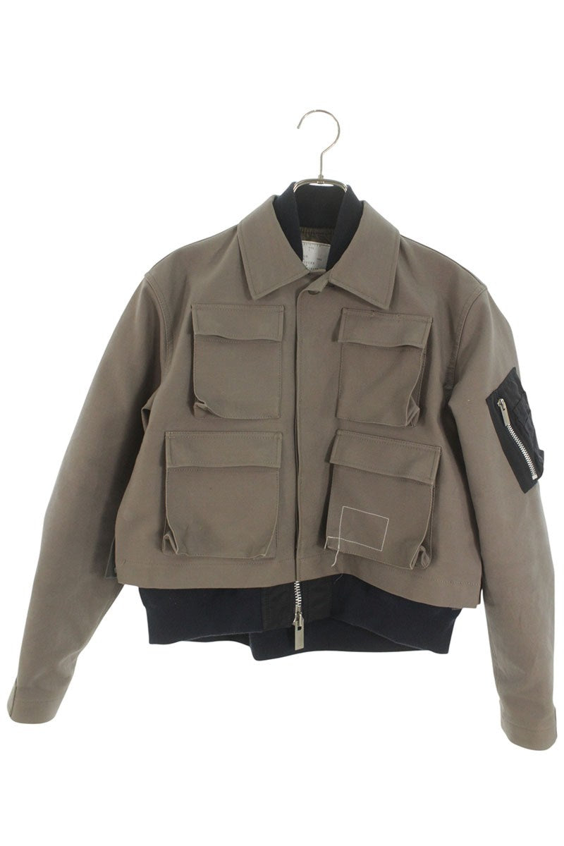Sacai x WTAPS Cotton Back Satin Nylon Twill Gray Navy Size 1