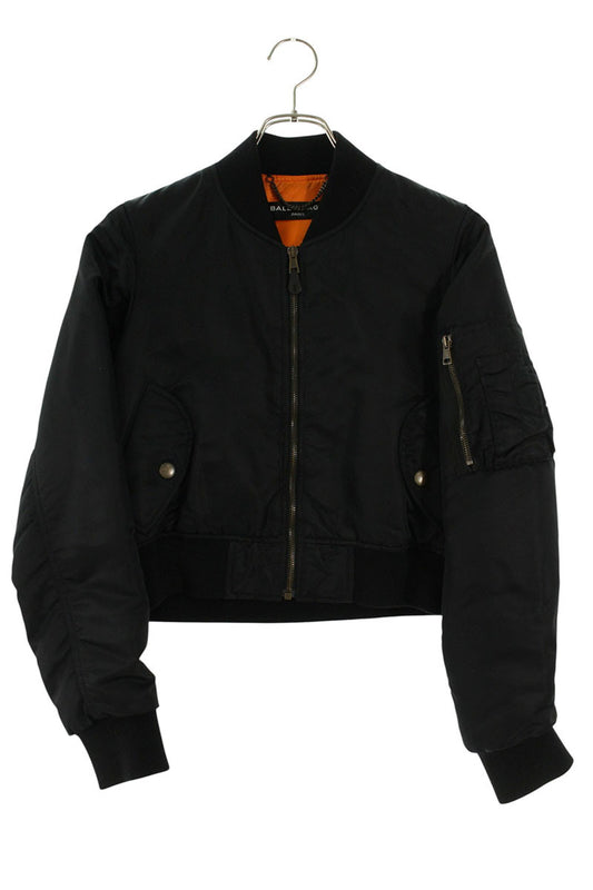 Balenciaga Black MA-1 Bomber Jacket Nylon Size 44