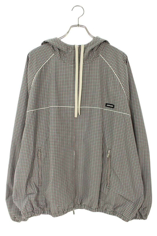 Miu Miu 25AW Checked Technical Jacket Green/White Size 48