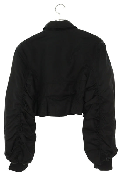 Ganni Black Stretch Nylon Zip-Up Blouson Size 34