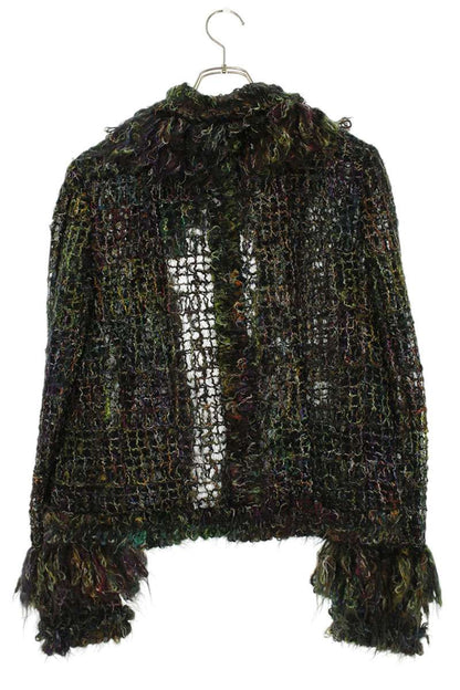 Chanel Black Multi Mohair Boucle Jacket Size 40