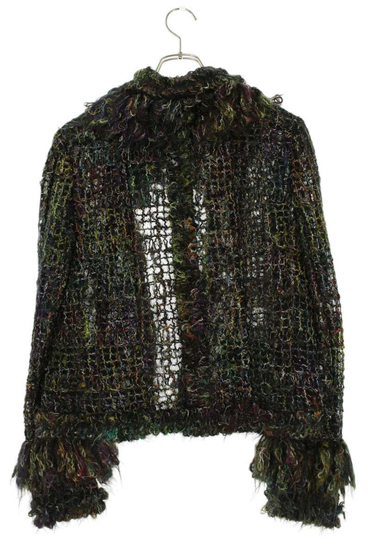 Chanel Black Multi Mohair Boucle Jacket Size 40