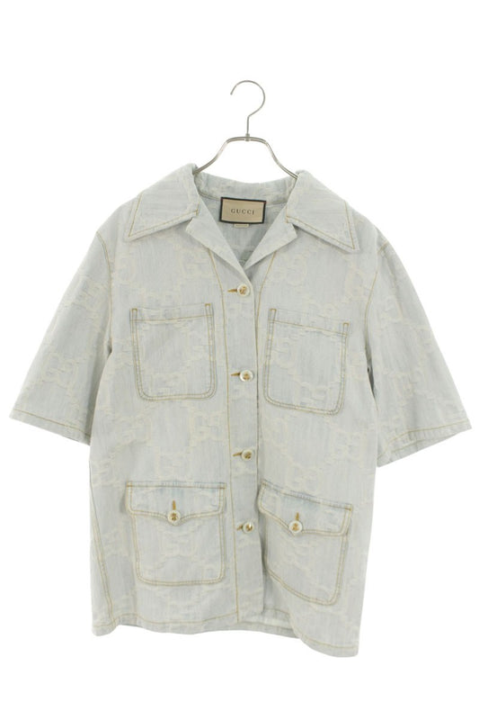 Gucci Jumbo GG Palm Tree Embroidered Denim Blouson Size 40