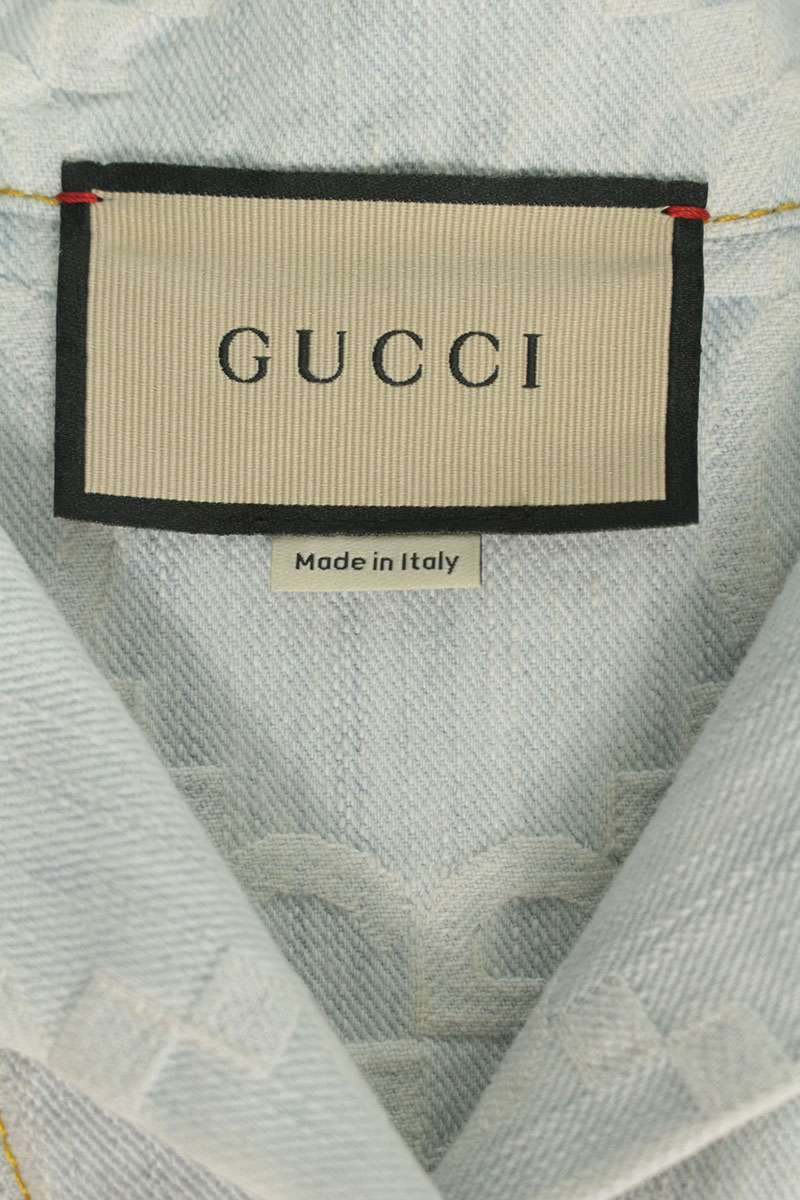 Gucci Jumbo GG Palm Tree Embroidered Denim Blouson Size 40