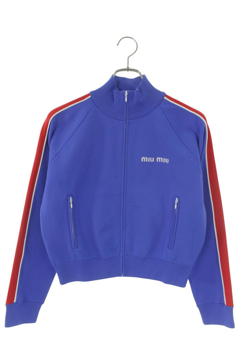 Miu Miu 26SS Blue Technical Yarn Zip Blouson Size 38