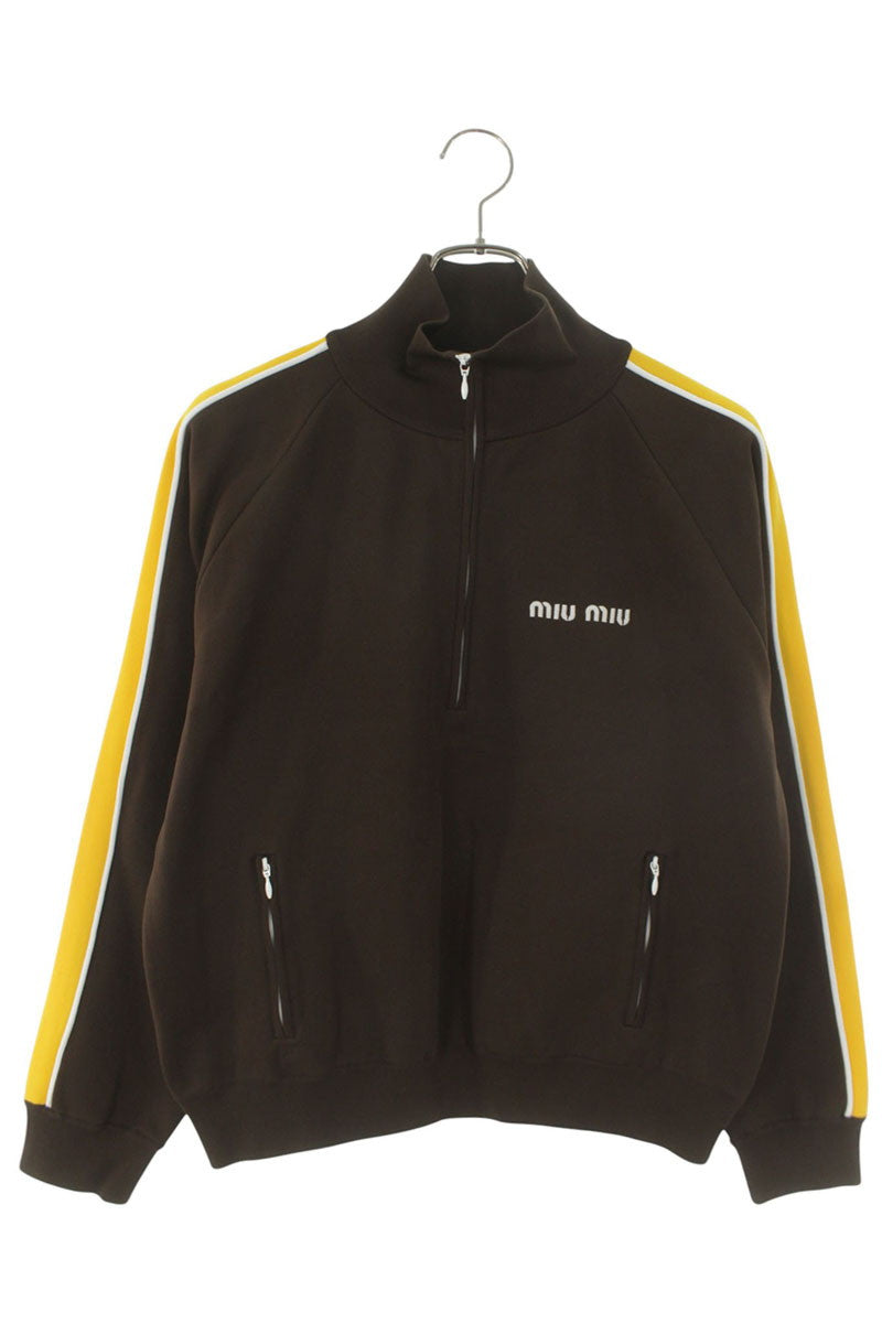 Miu Miu 26SS Brown Technical Yarn Zipped Blouson Size 40