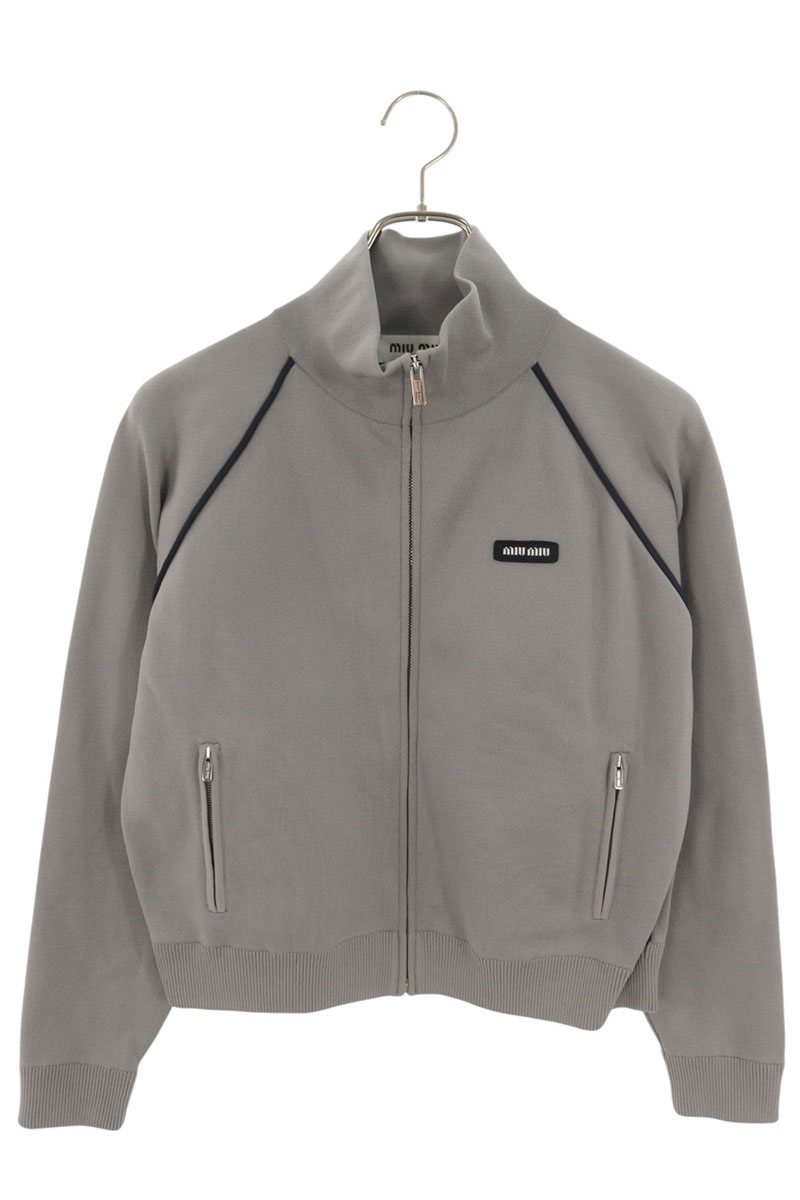 Miu Miu 25SS Gray Technical Yarn Zip Track Jacket Size 36