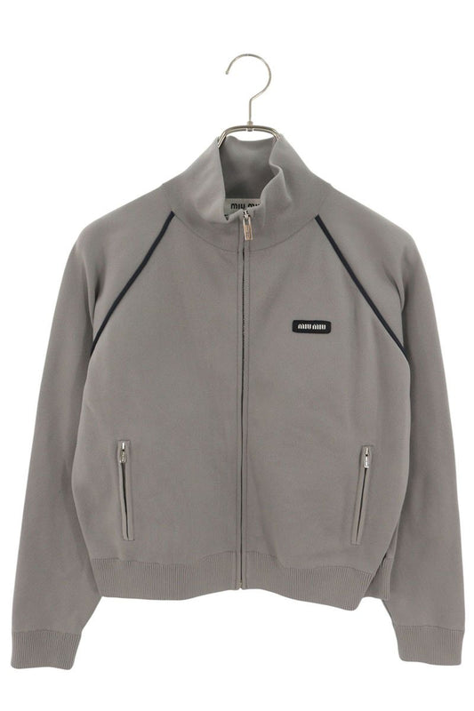 Miu Miu 25SS Gray Technical Yarn Zip Track Jacket Size 36