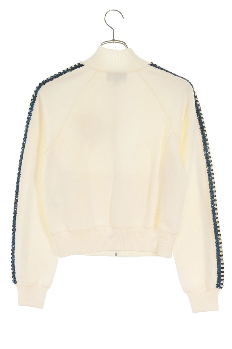 Chanel White Coco Mark Patch Blouson Jacket Size 38