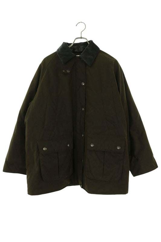 Miu Miu Waxed Padded Leather Trim Jacket Olive Size 36