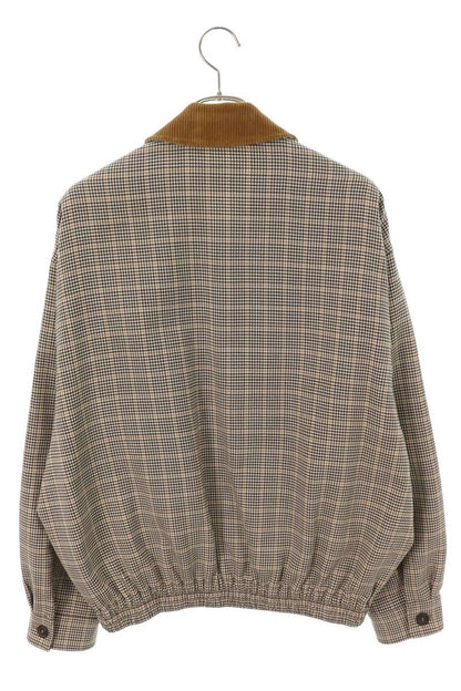 miumiu Check Wool Corduroy Collar Zip Jacket Size 36