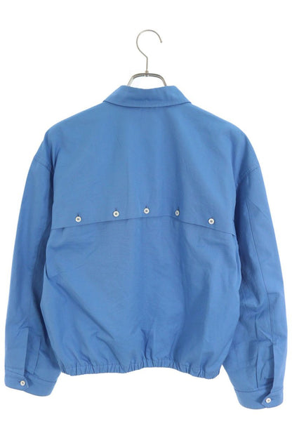 miumiu Blue Logo Embroidery Poplin Blouson Size 36