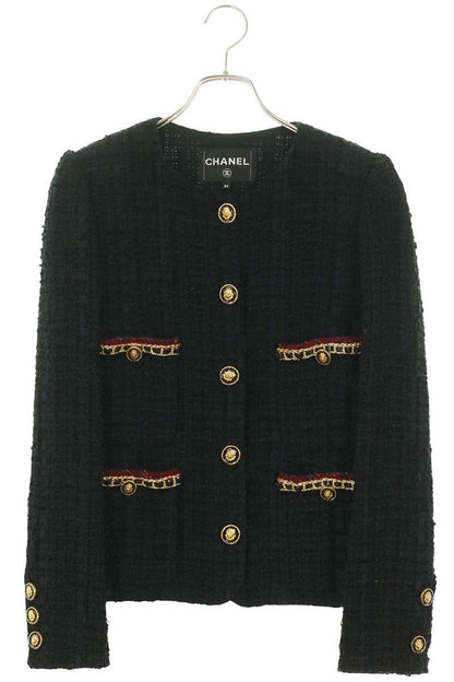 Chanel Métiers d'art Tweed Jacket Black Gold Size 34