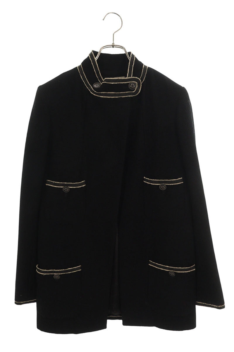Chanel (14C) High-Neck Open Front Wool/Silk Blend Size 38