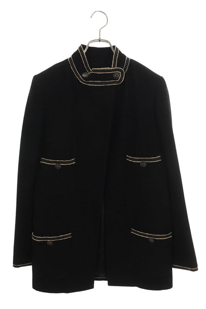 Chanel (14C) High-Neck Open Front Wool/Silk Blend Size 38