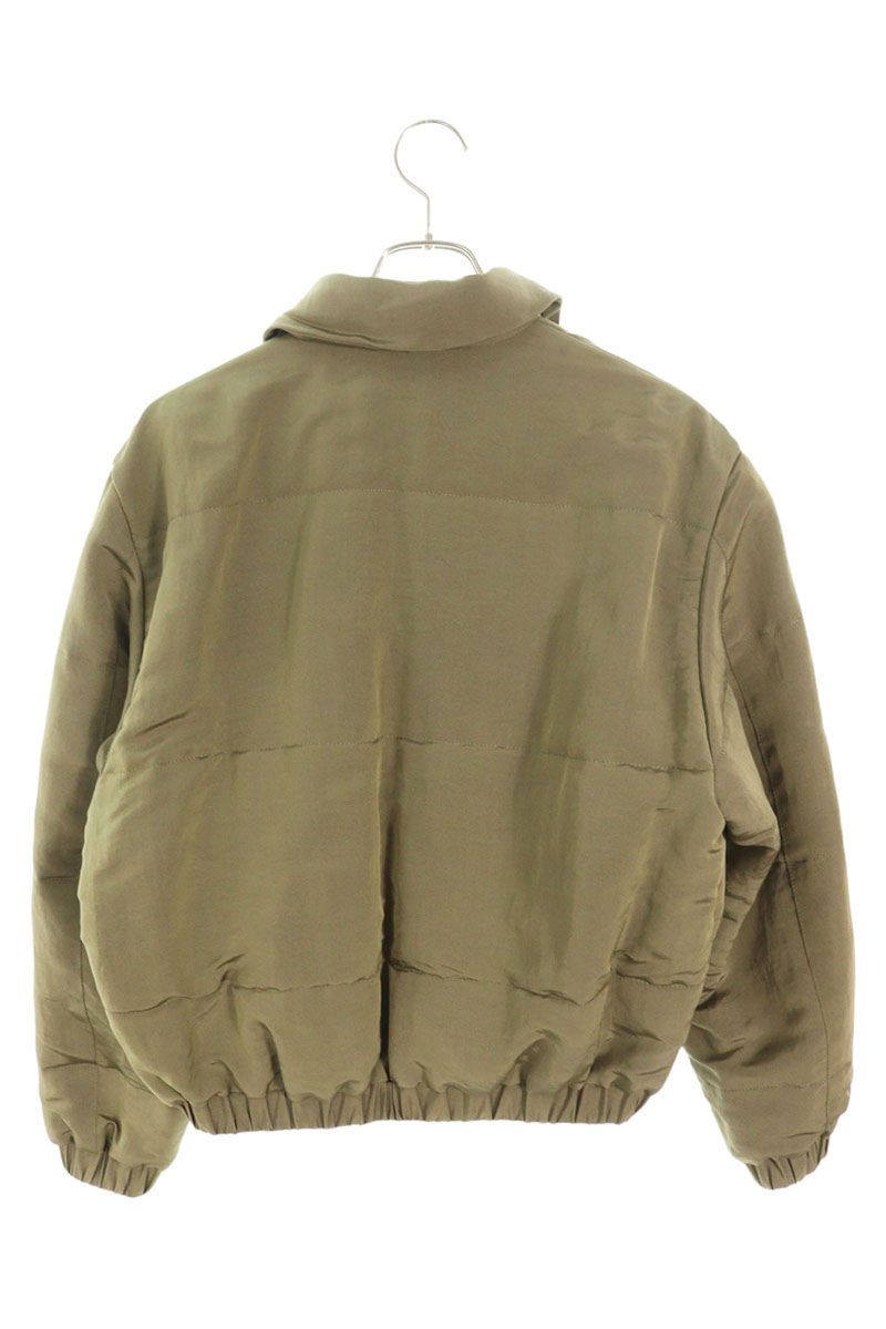 Chanel Coco Mark Button Silk Jacket Khaki Size 36