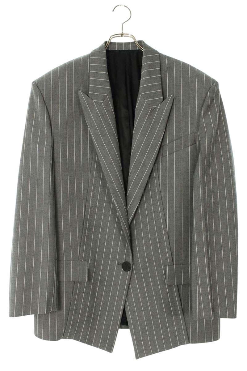 The Attico Grey White Striped Blazer Jacket Size 38