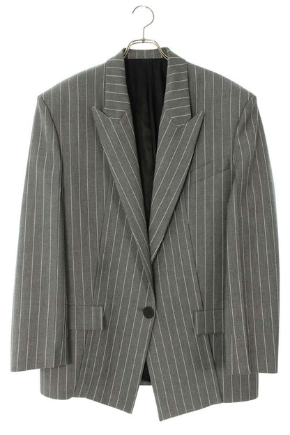 The Attico Grey White Striped Blazer Jacket Size 38