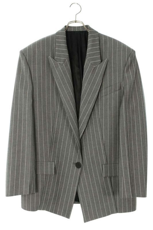 The Attico Grey White Striped Blazer Jacket Size 38