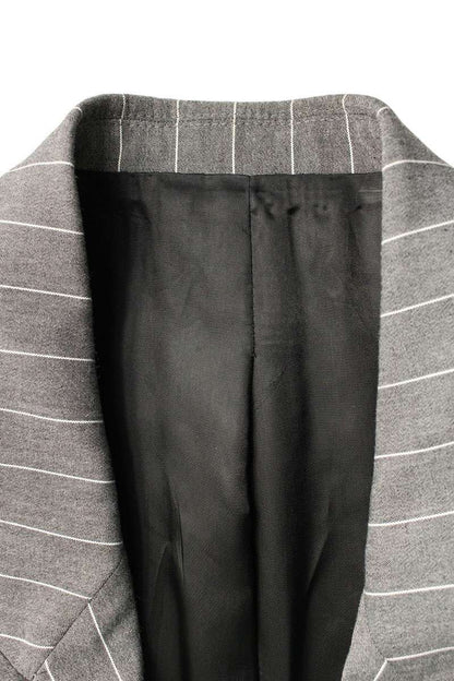 The Attico Grey White Striped Blazer Jacket Size 38