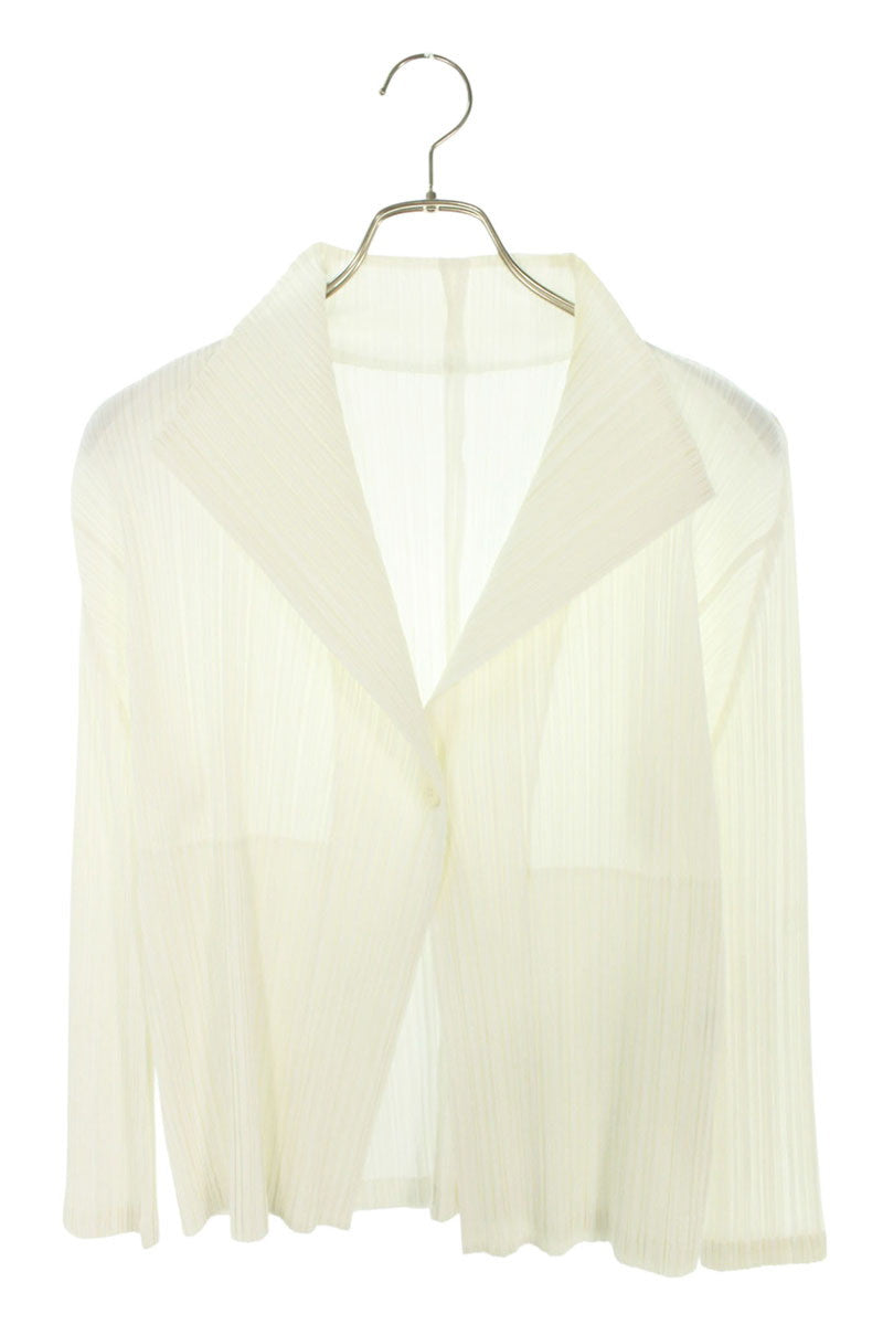 Vintage Pleated Polyester Jacket White 16AW Size 3