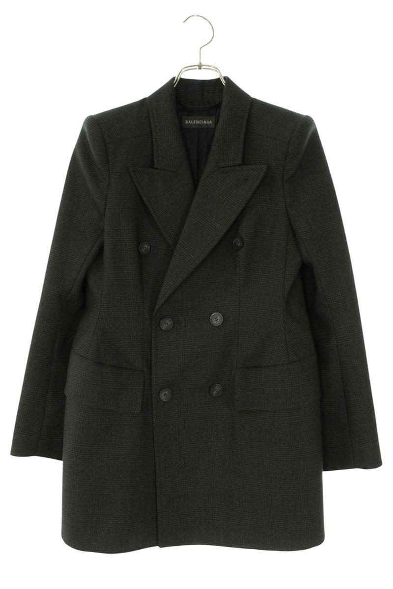 Balenciaga Gray Glencheck Wool Jacket Size 34