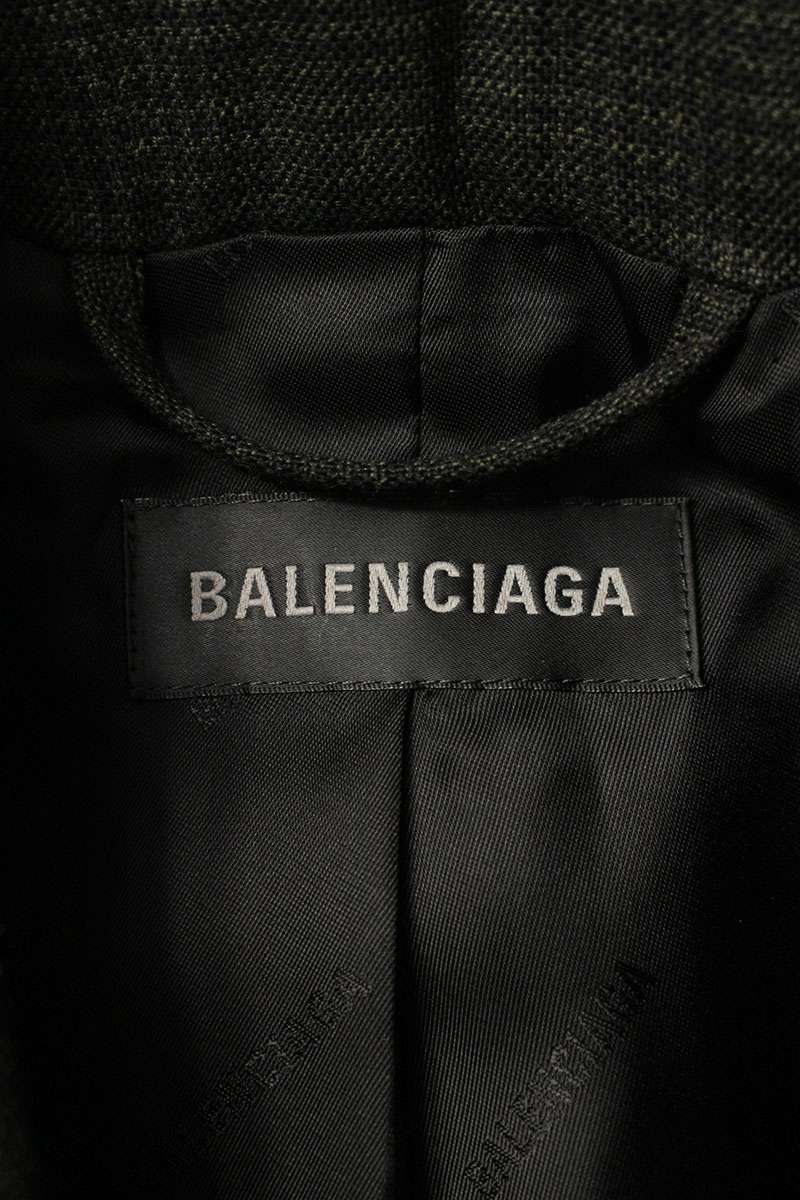 Balenciaga Gray Glencheck Wool Jacket Size 34