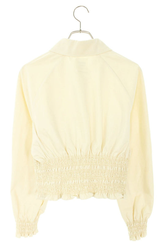 Hermes 25SS Beige Cotton Smock Waist Jacket Size 38