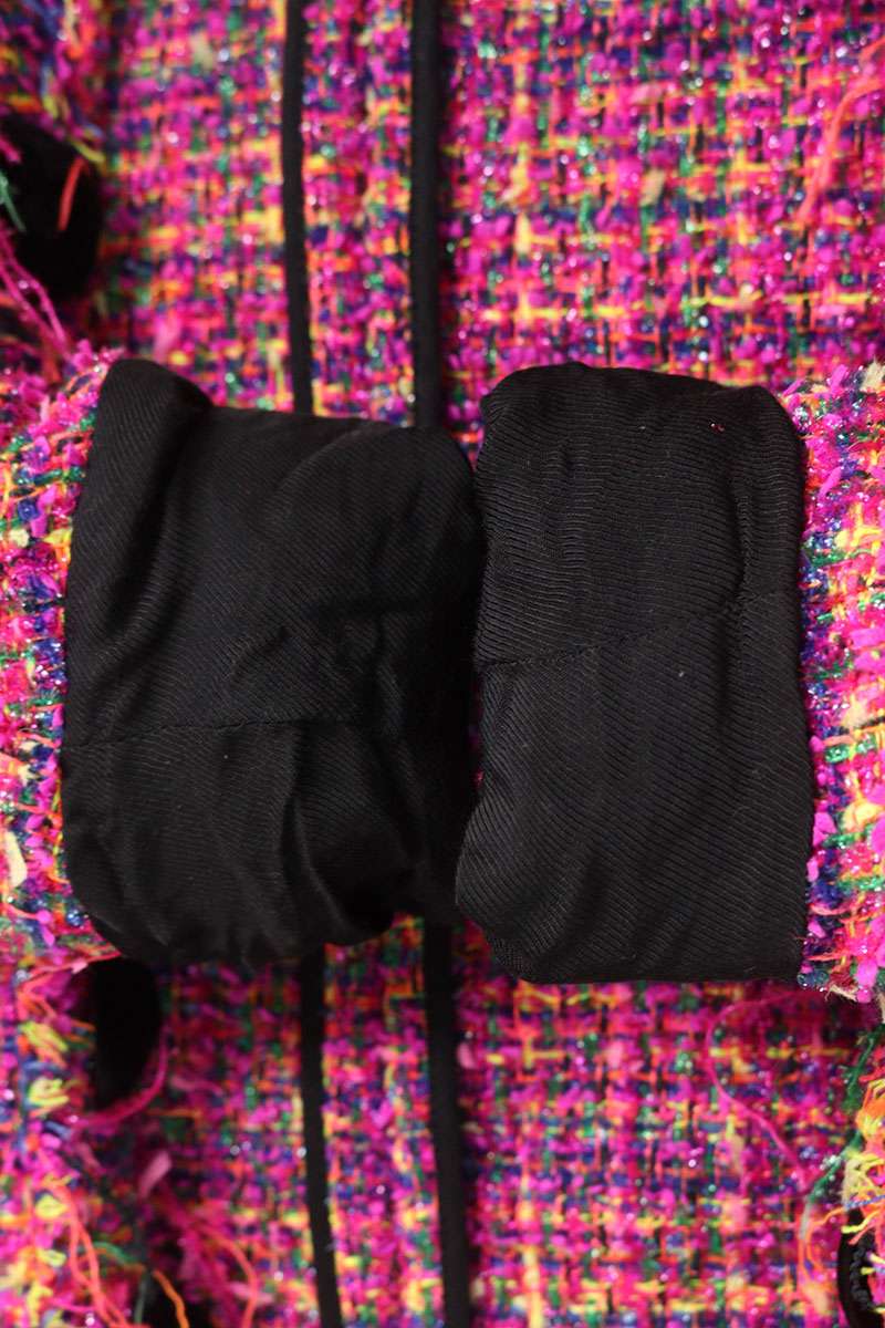 Balmain Pink Frayed Tweed Jacket Size 36