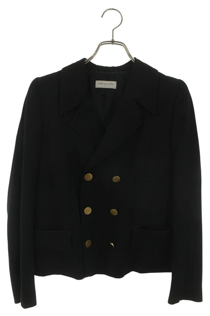 Dries Van Noten Black Gold Button Rayon Jacket Size 36