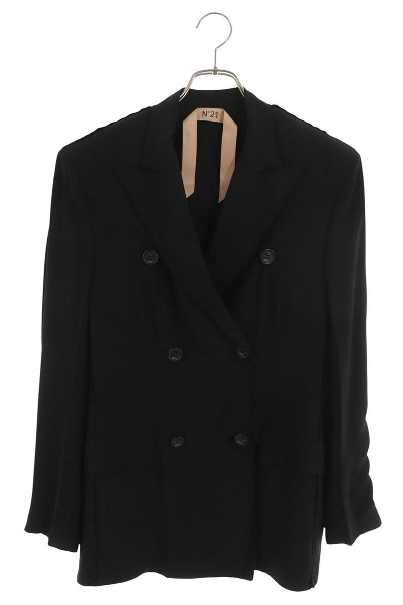 Vintage Cut-off Double Breasted Acetate Jacket Black Size 36