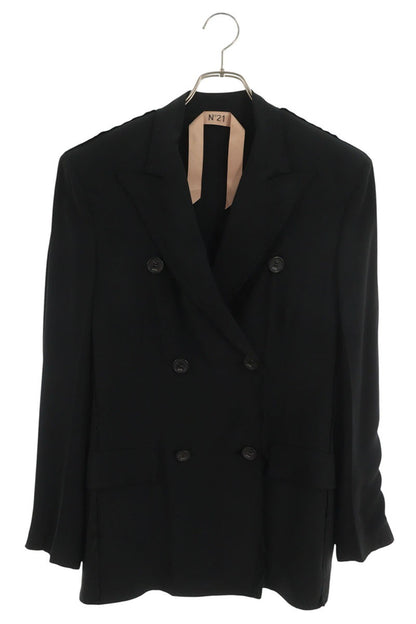 Vintage Cut-off Double Breasted Acetate Jacket Black Size 36