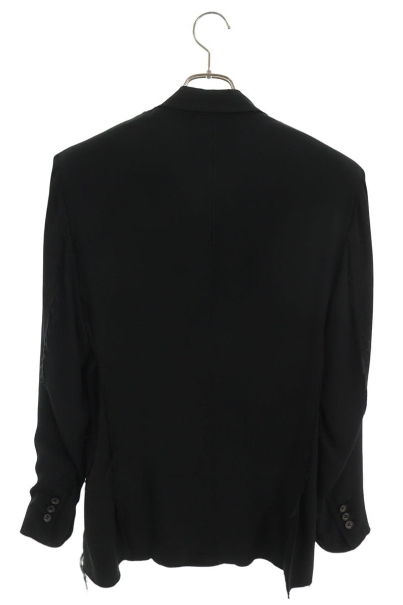 Vintage Cut-off Double Breasted Acetate Jacket Black Size 36