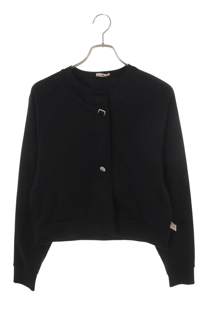 Japanese Brand Black Cotton Collarless Snap Jacket Size 14