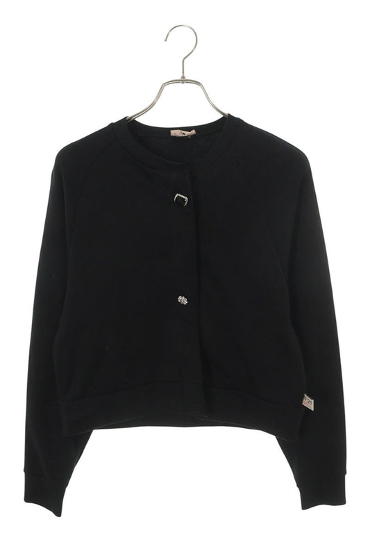 Japanese Brand Black Cotton Collarless Snap Jacket Size 14
