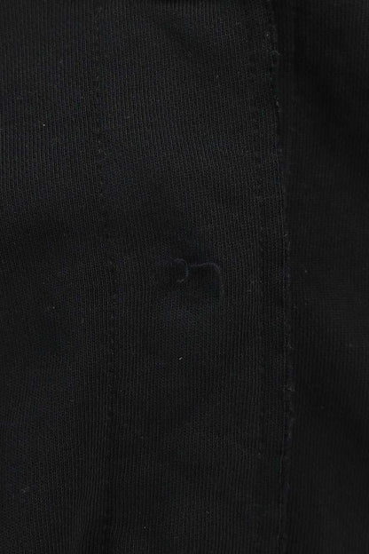 Japanese Brand Black Cotton Collarless Snap Jacket Size 14