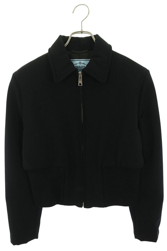 Prada Black Nylon Cropped Jacket Size 40