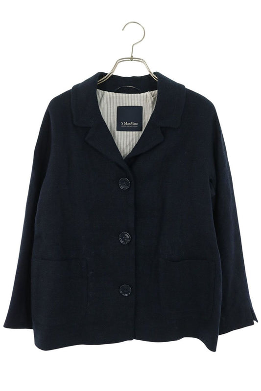Vintage Cotton Linen Navy Jacket Size 38