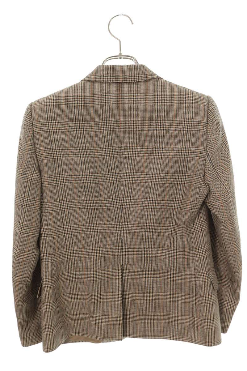 Celine Glen Check 2-Button Wool Linen Blazer Beige Size 34