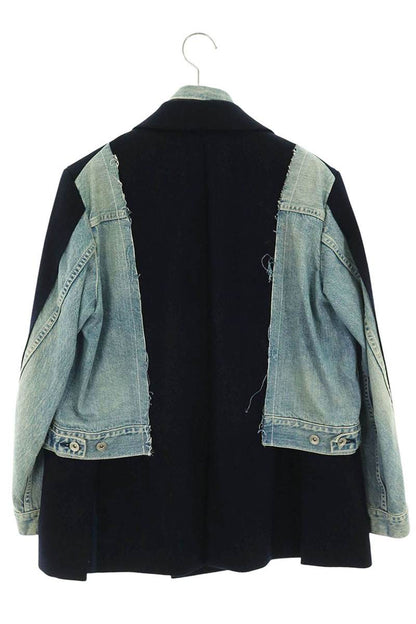 Sacai Denim Mix Tailored Blazer Blue Navy Size 2