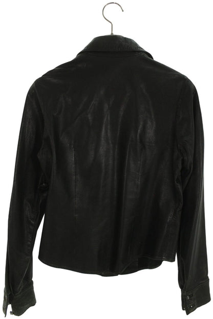 Chrome Hearts Dagger Zip Leather Long Shirt Black Size M